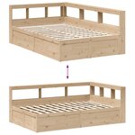 vidaXL Lit bibliothèque sans matelas 120x190 cm bois de pin massif