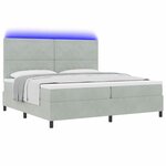 vidaXL Lit à ressorts avec matelas Gris clair 200 x 200 cm Velours