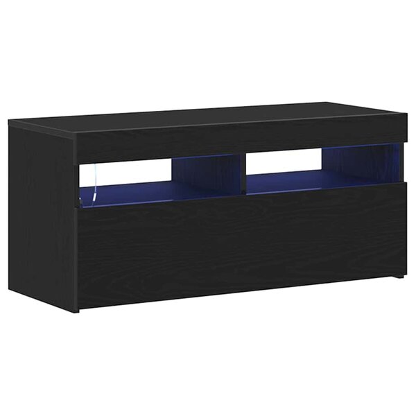 vidaXL Meuble TV Chêne noir 90 x 35 x 40 cm Bois d'ingénierie