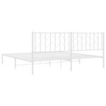 vidaXL Cadre de lit métal sans matelas et tête de lit blanc 193x203 cm