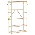 vidaXL Porte-vêtement avec étagères 110x40x175 cm bambou
