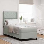 vidaXL Lit à Ressorts avec Matelas LED Gris clair 80 x 200 cm Velours