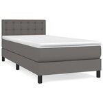 vidaXL Sommier à lattes de lit avec matelas Gris 100x200 cm Similicuir