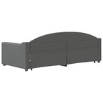 vidaXL Lit de jour avec gigogne sans matelas gris foncé 90x190 cm