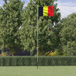 vidaXL Drapeau de la Belgique et mât 6 08 m Aluminium