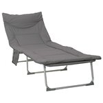 vidaXL Transat pliant avec coussin Anthracite