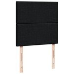 vidaXL Sommier à lattes de lit avec matelas Noir 100x200 cm Tissu