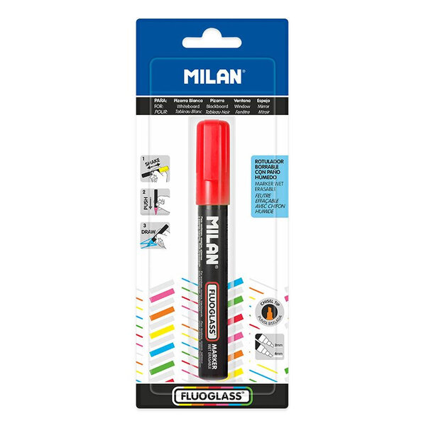 Marqueur Fluoglass pointe biseautée 2-4mm Rouge