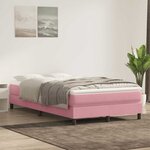 vidaXL Sommier à lattes de lit avec matelas rose 120x220 cm velours