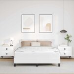 vidaXL Cadre de lit avec matelas Blanc pur 140 x 200 cm tissu