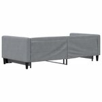 vidaXL Lit de jour avec lit gigogne gris clair 100x190 cm tissu
