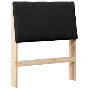 vidaXL Tête de lit capitonnée Noir 75 cm Pin massif
