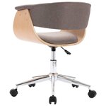 vidaXL Chaise pivotante de bureau Taupe Bois courbé et tissu