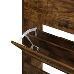 vidaXL Armoire à chaussures Chêne fumé 63x24x147 cm Bois d'ingénierie
