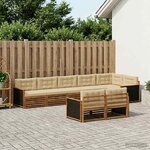 vidaXL Ensemble de canapés d'extérieur 8 pc Naturel et Beige