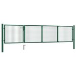 vidaXL Portillon Acier 350x75 cm Vert