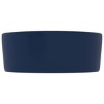 vidaXL Lavabo rond de luxe Bleu foncé mat 40x15 cm Céramique