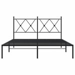 vidaXL Cadre de lit métal sans matelas avec tête de lit noir 135x190cm