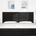 vidaXL Tête de lit avec tête de lit Noir 200 cm Velours