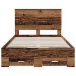 vidaXL Cadre de lit Bois ancien 135 x 190 cm Bois d'ingénierie