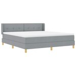 vidaXL Lit à ressorts avec tête de lit Gris clair 200 x 180 cm tissu