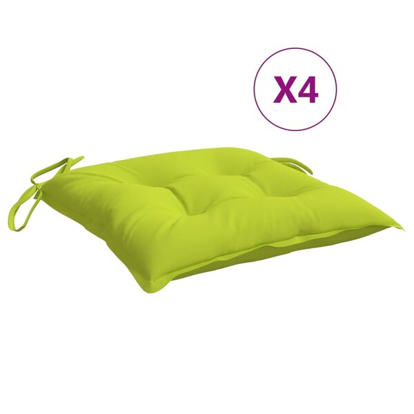 vidaXL Coussins de chaise lot de 4 vert brillant 40x40x7 cm