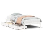 vidaXL Cadre de lit avec tiroirs sans matelas blanc 90x190 cm