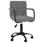 Chaise fauteuil siège pivotante de bureau informatique étude foncé velours gris 02_0024132