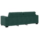 Canapé 3 places vidaXL Vert Foncé 180 cm en Velours