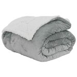 vidaXL Jeté Gris 220 x 240 cm Toison