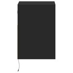 vidaXL Table de chevet murale avec lumières LED noir