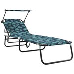 vidaXL Chauffe-soleils pliants 2 Pièces avec impression de feuilles 600D Tissu Oxford