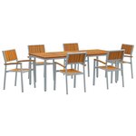 vidaXL Ensemble de salle à manger de jardin 7 pièces en bois d'acacia massif et métal