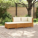 vidaXL Ensemble de canapés d'extérieur avec coussin 3 Pièce Marron