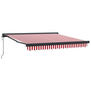 vidaXL Auvent Rouge et Blanc 350 x 250 x 165 cm Polyester et Aluminium