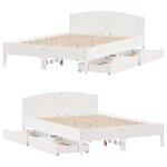 vidaXL Cadre de lit sans matelas blanc 120x190 cm bois de pin massif