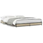 vidaXL Cadre de lit chêne sonoma 120x200 cm bois d'ingénierie et métal