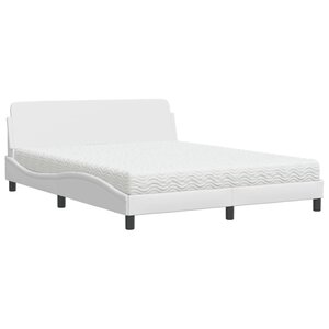 vidaXL Lit avec matelas Dover blanc 160x200 cm similicuir
