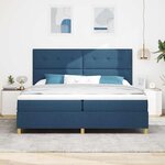 vidaXL Lit à ressorts avec matelas Bleu 200 x 200 cm tissu