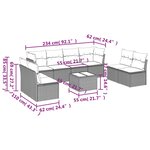 vidaXL Salon de jardin avec coussins 9 Pièces beige résine tressée