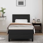 vidaXL Cadre de lit avec matelas Noir 90 x 190 cm Faux cuir