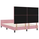 vidaXL Cadre de lit avec tête de lit Rose 160 x 200 cm Velours
