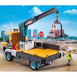 PLAYMOBIL 71750 - Action Heroes Camion de chantier avec grue et ouvrier et accessoires