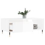 vidaXL Table basse Blanc brillant 90x50x36 5 cm Bois d'ingénierie