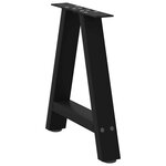 vidaXL Pieds de table basse en forme de A  2 pièces  noir  50 x (42-43) cm  acier