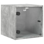vidaXL Tables de chevet et portes vitrées 2 Pièces gris béton 35x37x35 cm