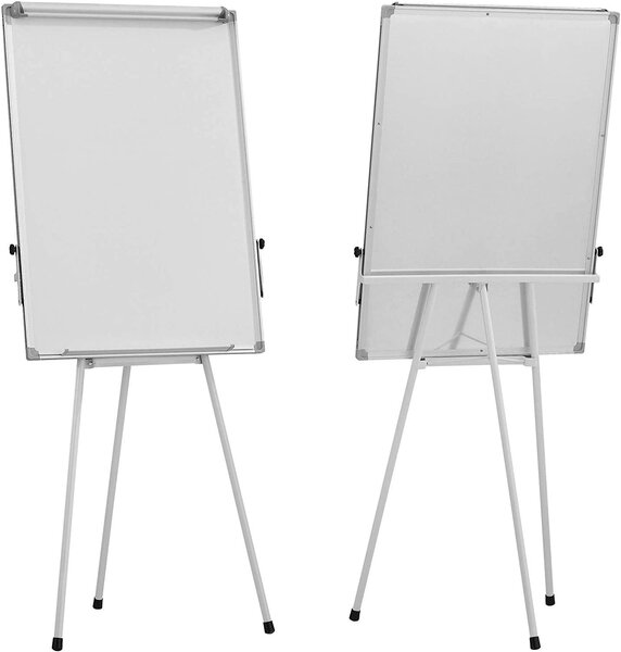Chevalet de conférence avec trépied réglable en hauteur 60 x 90 cm magnétique effaçable incluant marqueurs aimants papiers éponge paperboard tableau magnétique blanc 01_0000171