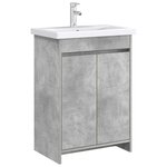 vidaXL Meuble sous lavabo de salle de bain Gris béton