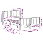vidaXL Cadre de lit avec tête de lit marron et gris foncé 120 x 190 cm