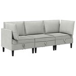 vidaXL Ensemble de meubles pour le salon 3 Pièces Gris clair Tissu